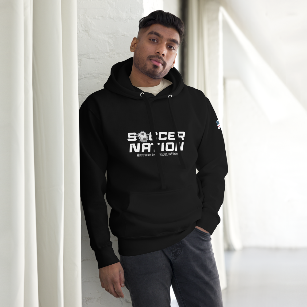 BLACK SOCCER NATION UNISEX HOODIE